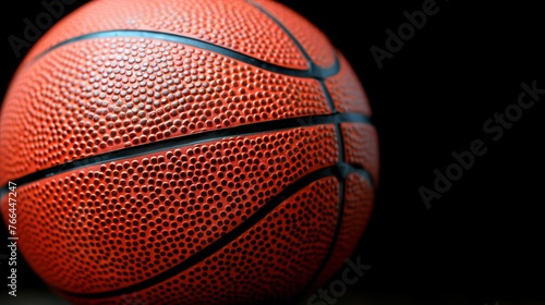 Close-Up of Basketball on Black Background