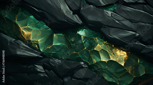 Emerald Elegance: valuable gem, texture, generative art,  green background