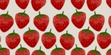 Seamless red strawberry pattern in watercolor and doodle style on an isolated background, kid doodle for interior wall, texture, wrapping paper and card