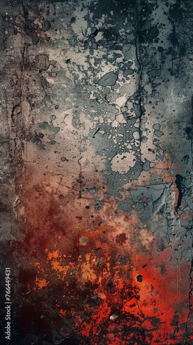 Grunge abstract dark red and green textured background