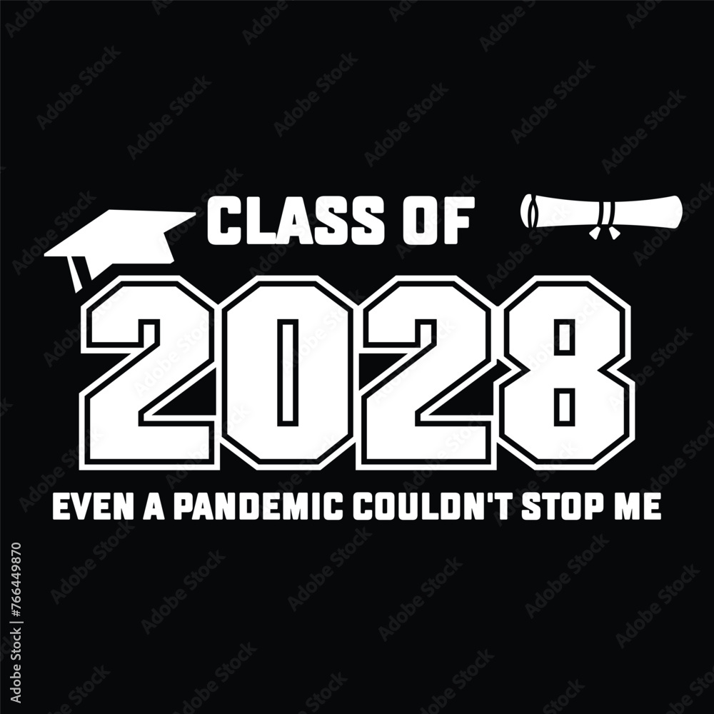 Hand drawn text illustration for class of 2028 graduation Hand drawn text illustration for class of 2028 graduation