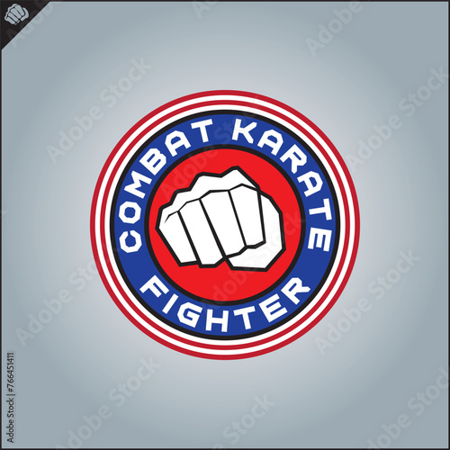 Emblem of kyokushin karate. Martial art colored symbol, logo creative design emblem. Vector. photo
