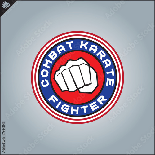 Emblem of kyokushin karate. Martial art colored symbol, logo creative design emblem. Vector.