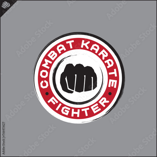 Emblem of karate. Martial art colored symbol, logo creative design emblem. Vector. photo