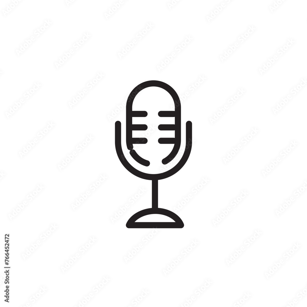 Audio Media Mic Line Icon Audio Media Mic Line Icon