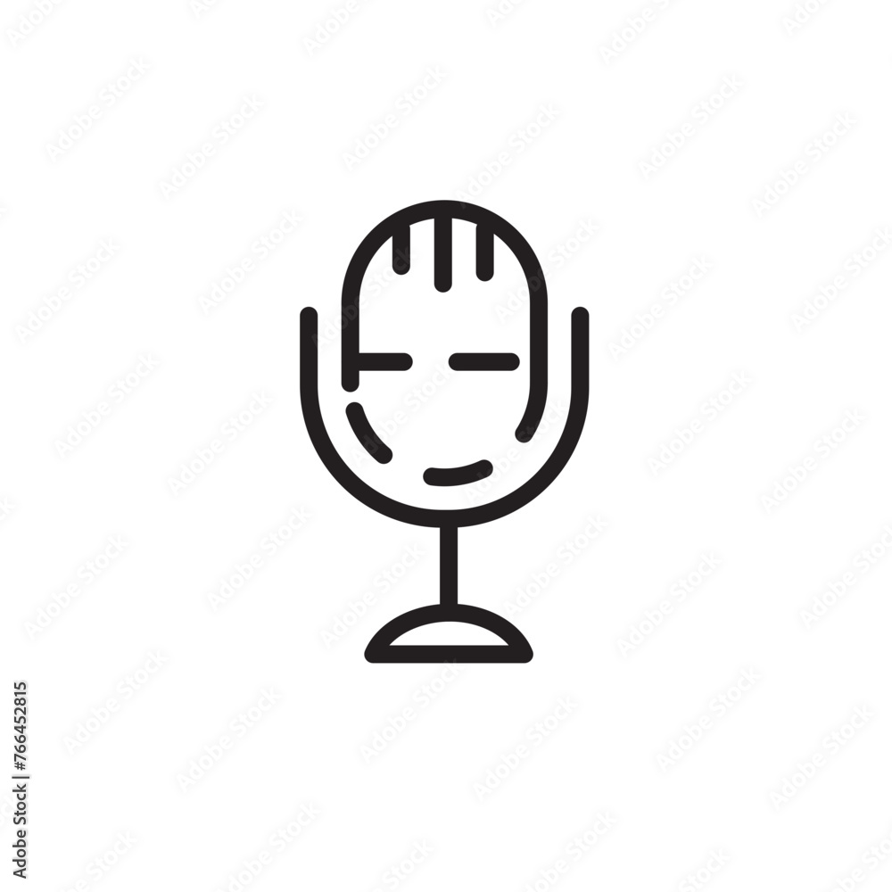 Audio Media Mic Line Icon Audio Media Mic Line Icon