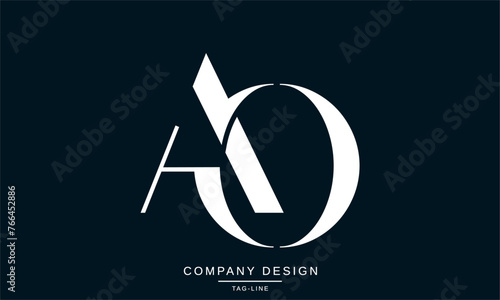AO, OA Abstract Letters Logo Monogram Design Font