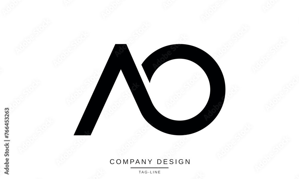 AO, OA Abstract Letters Logo Monogram Design Font