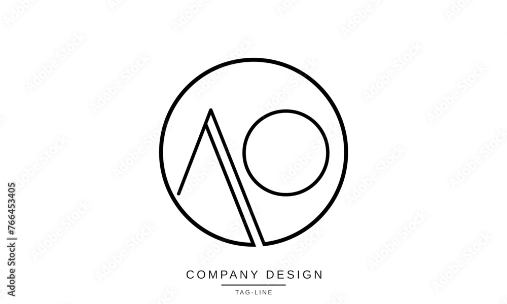 AO, OA Abstract Letters Logo Monogram Design Font AO, OA Abstract Letters Logo Monogram Design Font