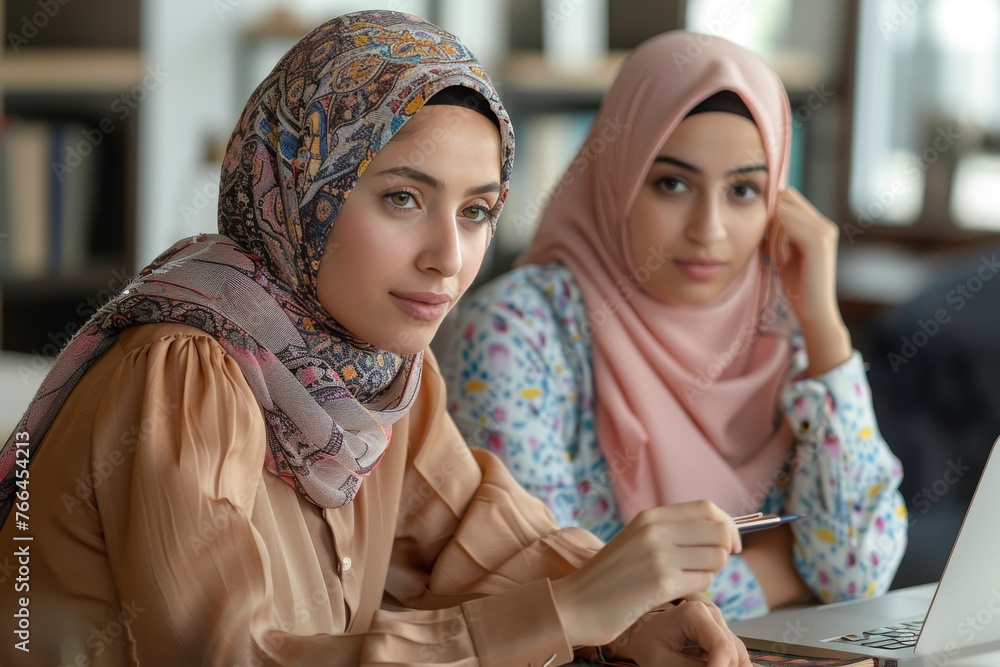 Diverse Team of Professional Women Engaged in Collaborative Work in Modern Office Environment Diverse Team of Professional Women Engaged in Collaborative Work in Modern Office Environment