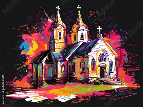 drawing church background