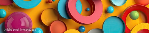 Mix various shapes and colors, abstract background