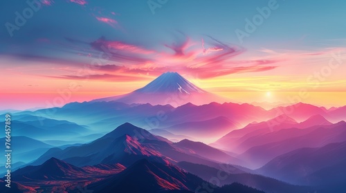 Majestic Mountain at Sunset