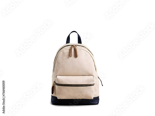 Obraz na płótnie Beige backpack, Bag isolated on transparent background, fashion accessories, w salonie