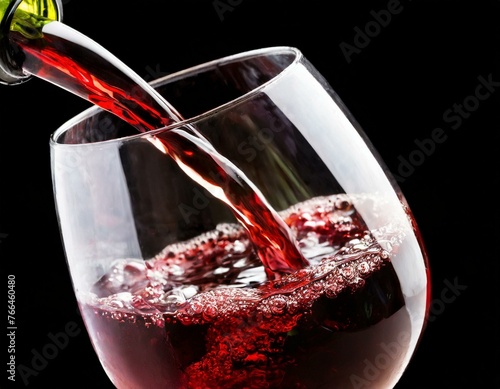 Rotwein glas beim eingießen 