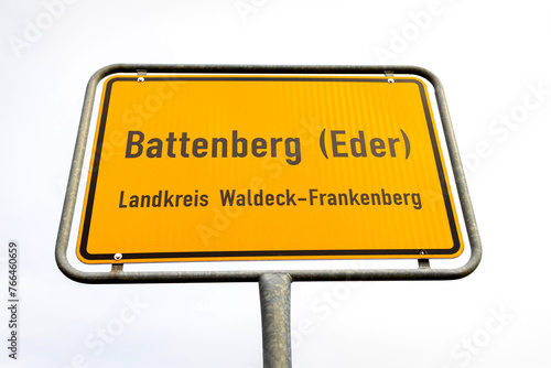 a city sign of battenberg in germany
