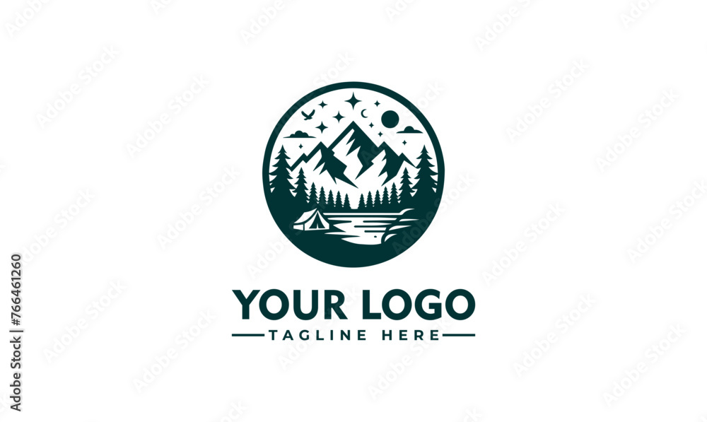 Vintage Outdoor Emblems: Retro Logo Designs for Versatile Use