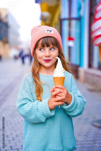Portrait of a child with ice cream 