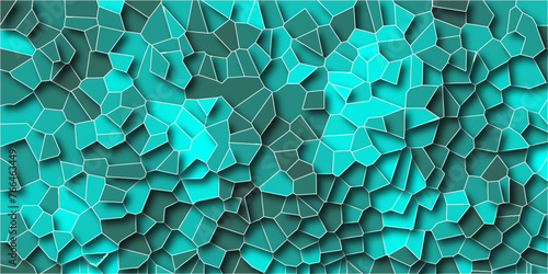 Multicolor Broken Stained Glass Background with white lines. Aqua texture Geometric Modern creative background. Geometric Retro tiles pattern.