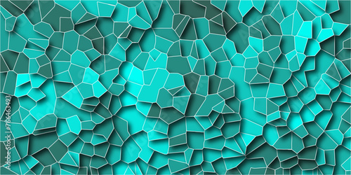 Multicolor Broken Stained Glass Background with white lines. Aqua texture Geometric Modern creative background. Geometric Retro tiles pattern.