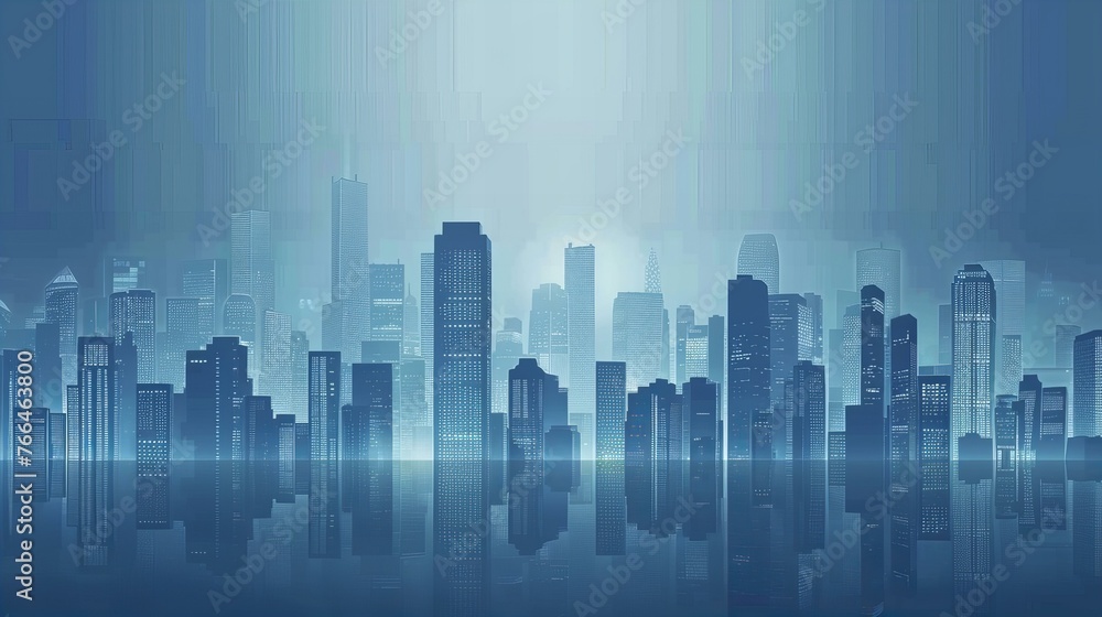city skyline, cityscape background illustration with skyscrapers and view of downtown, 