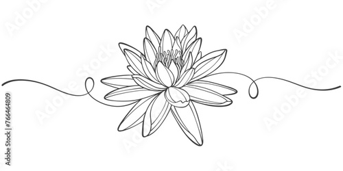 lotus line art vector illustration, vesak day element design	