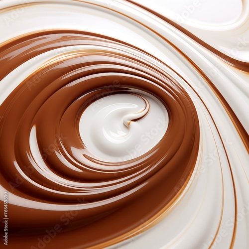 closeup chocolate swirl with some smooth lines background