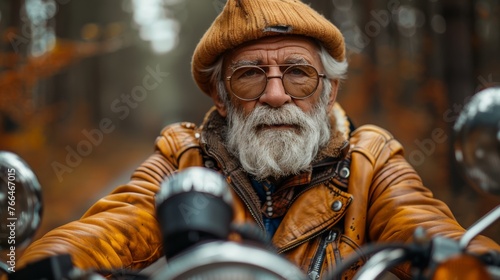 Bearded Man in Hat and Glasses