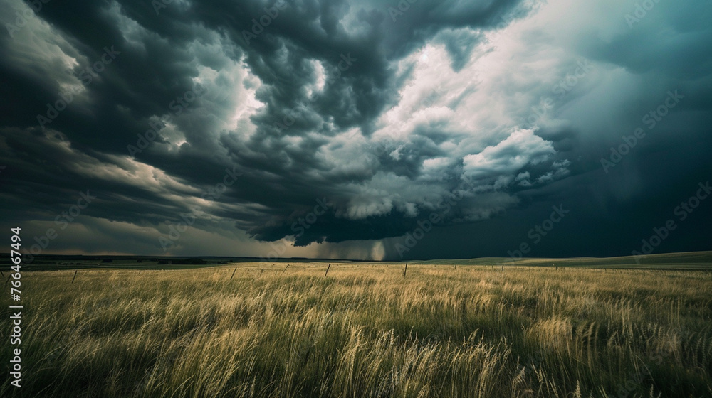 clouds over the field