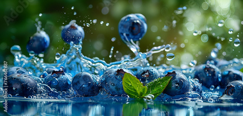 blueberries in water