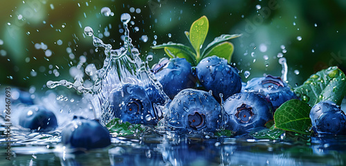 blueberries in water
