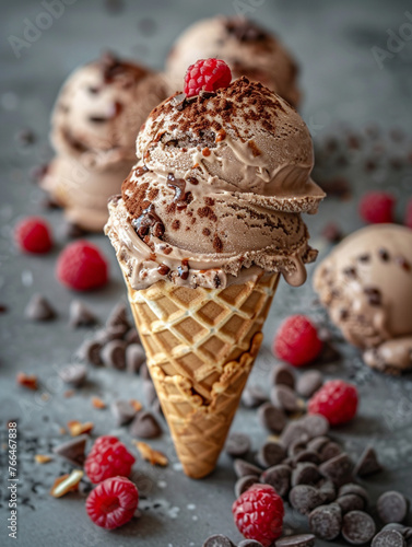 ice cream with berries