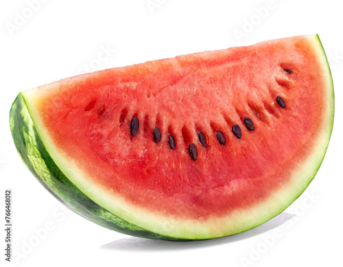 Stück Wassermelone isoliert auf weißen Hintergrund, Freisteller