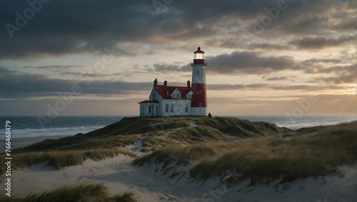 Caspar David Friedrich Art lighthouse Coast Beach dune photo