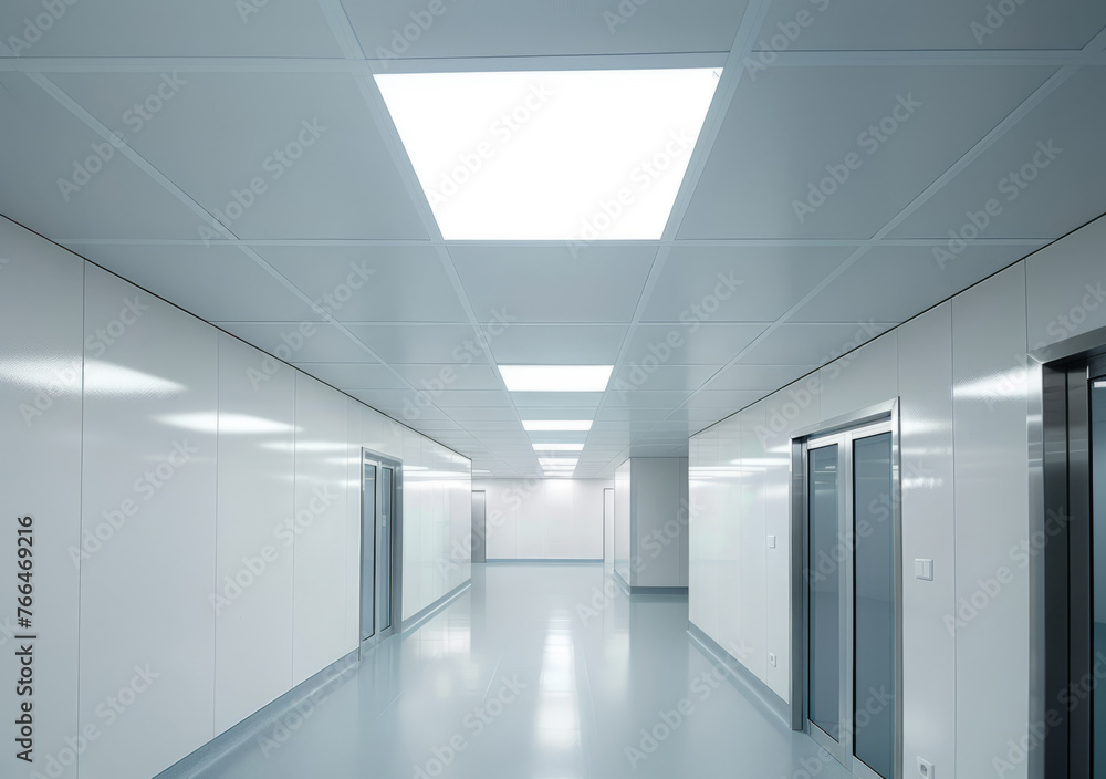 Modern Cleanroom Facility: Illuminated Ceiling in a Clean Environment