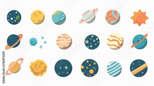 Space planet cosmos icon isolated Flat vector isolated