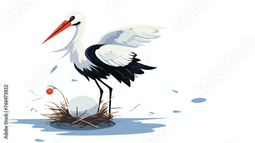 Stork Baby Flat vector isolated on white background