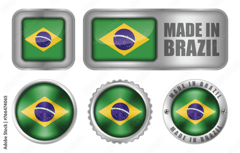 Made in Brazil Seal Badge or Sticker Design illustration