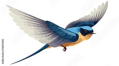 Swallow Flat vector isolated on white background
