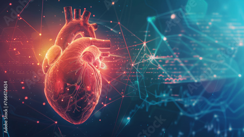 Pulsating Heart  Symbol of Health and Medical Innovation. Generative AI
