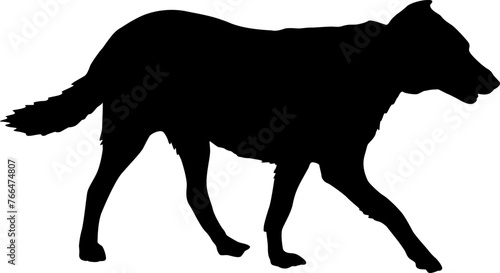 Black silhouette of dogs on a white background
