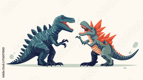 Ultimate fight between dinosaurs. Horrific claws. Flat
