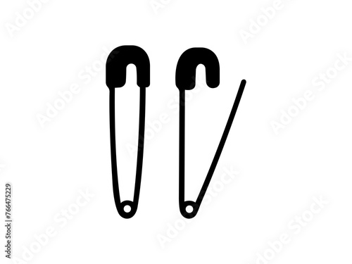Safety Pin icon vector. Safety Pin vector design and illustration. Safety Pin silhouette isolated white background
