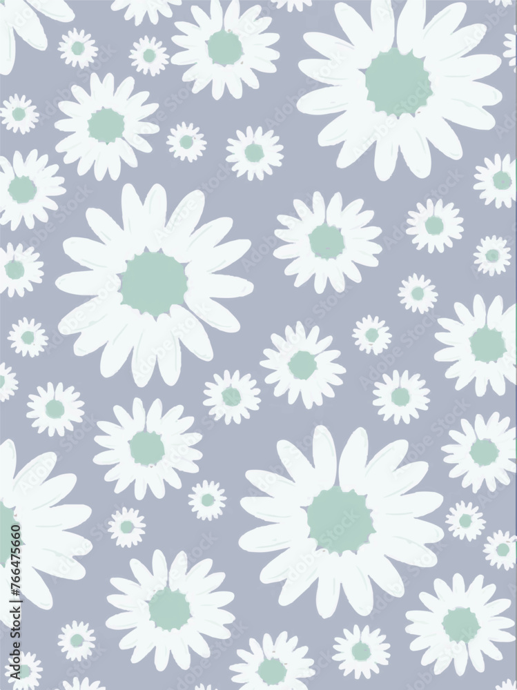 Daisy flower seamless pattern