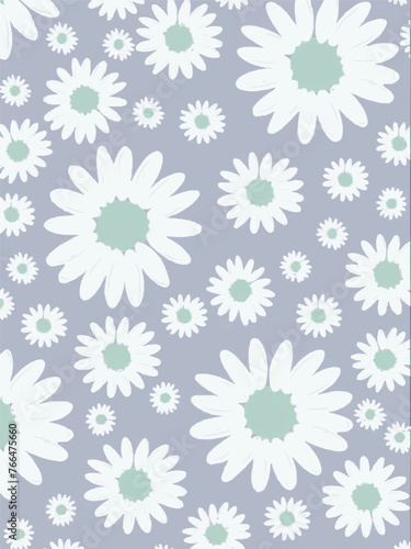 Daisy flower seamless pattern