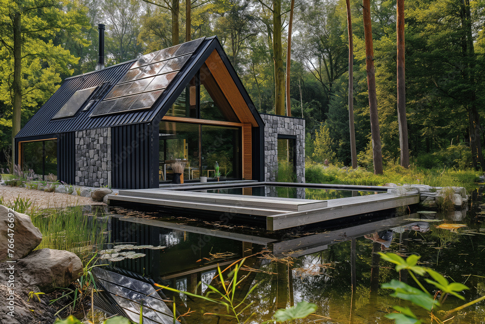 wooden house in the forest