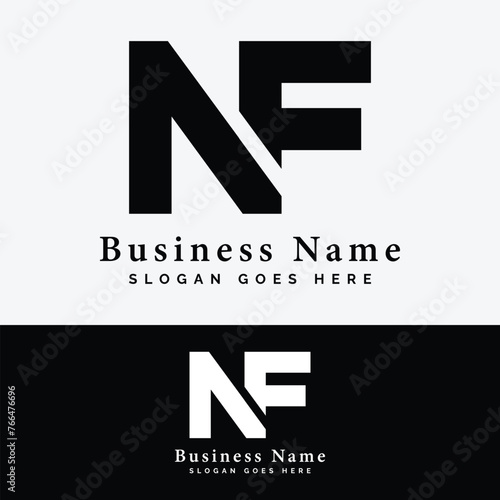 N, F, NF letter Logo Design. Alphabet NF initial logo vector Illustration