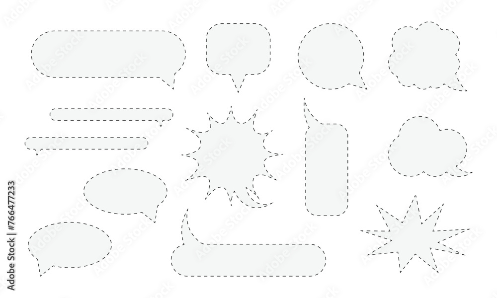 Shapes for dialogue with a cut line. Dialog template for cutting with scissors. Dotted line for cutting.Paper email templates. Vector illustration. Shapes for dialogue with a cut line. Dialog template for cutting with scissors. Dotted line for cutting.Paper email templates. Vector illustration.