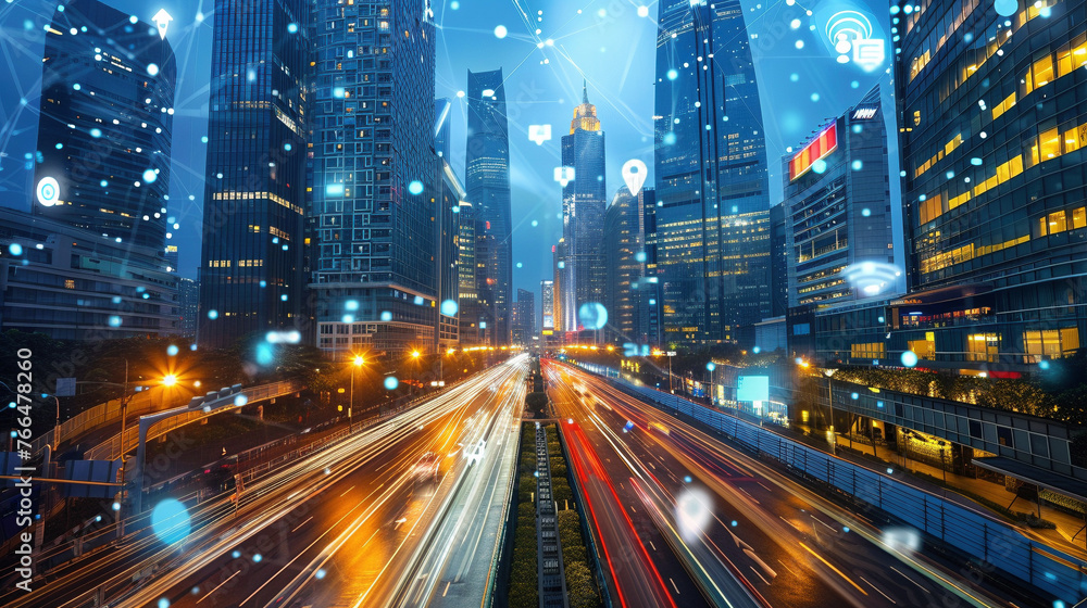 Futuristic Smart City Infrastructure with Interconnected IoT Devices