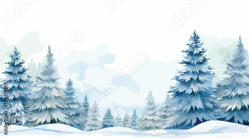 Watercolor Winter Background Flat vector  © Blue